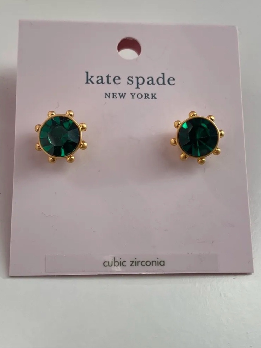 kate spade emerald earrings new in box